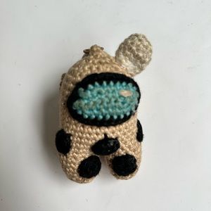 Among us boba crochet keychain